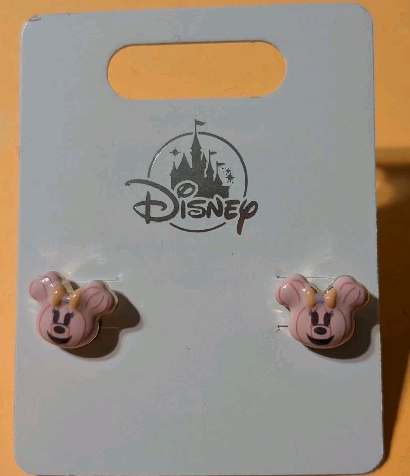 New Disney Parks Halloween 2026 Pastel Pink Minnie Pumpkin Earrings 