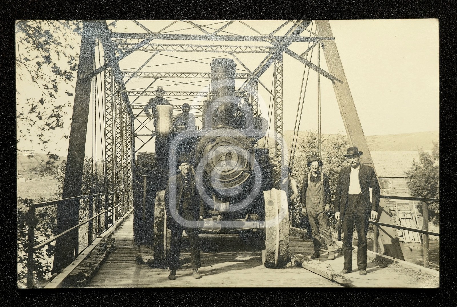 Rare RPPC Steam Tractor, Truss Bridge. Lisbon, North Dakota. C 1913 Ransom Co. 
