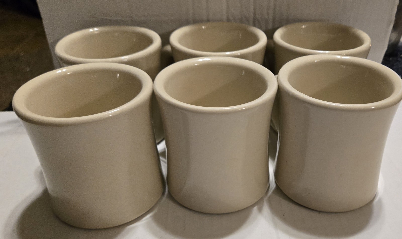 Lot of 6 Vintage Victor Diner Coffee Mugs Heavy Ceramic Restaurant Ware Ivory