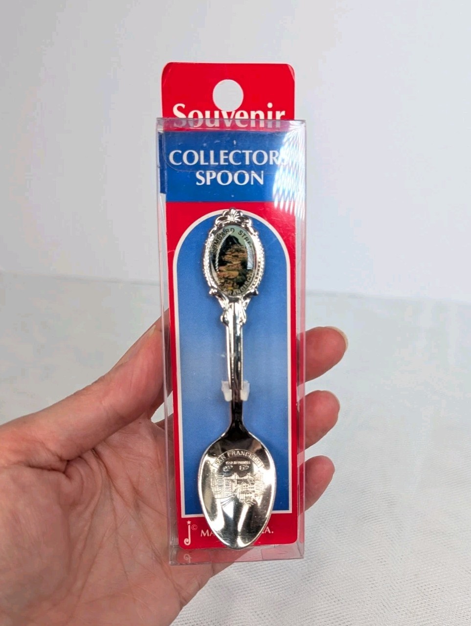 Vintage Lombard Street San Francisco CA Silver Tone Souvenir Spoon 3.5 NEW