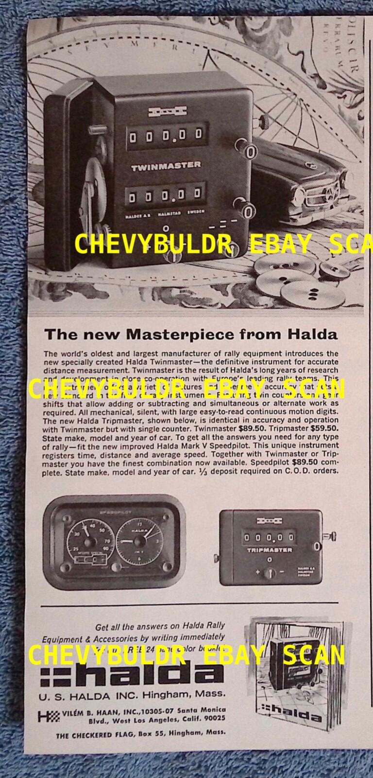 1964 Halda Twinmaster Rally Clock Vintage Ad 