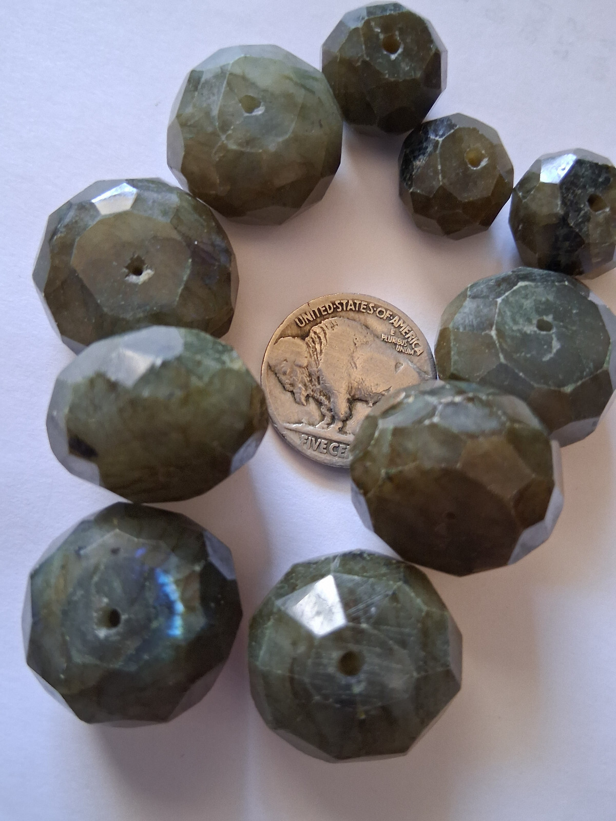 Labradorite 10 Faceted Beautiful Big Beads MAKE OFFERS