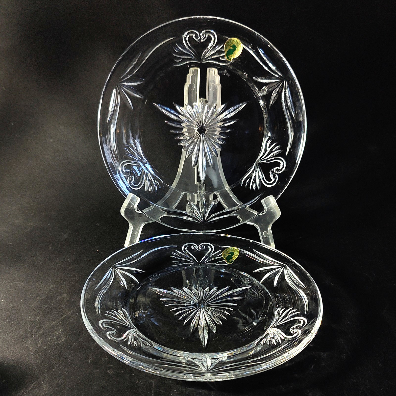 WATERFORD WEDDING COLLECTION SALAD PLATES, Cut Lead Crystal, 8
