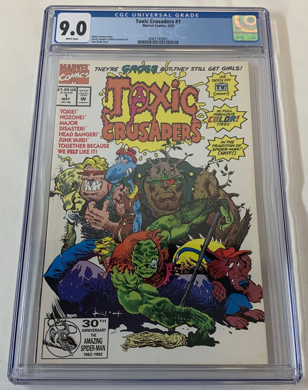 1992 Marvel TOXIC CRUSADERS #1 ~ CGC 9.0 ~ Toxic Avenger