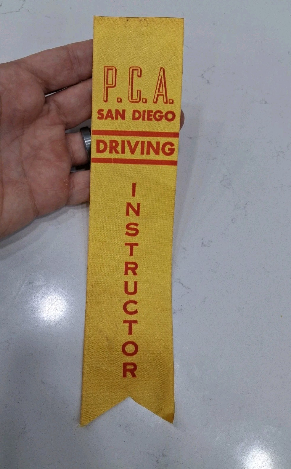 Vintage Porsche Club of America PCA San Diego Driving Instructor Ribbon, Barbour