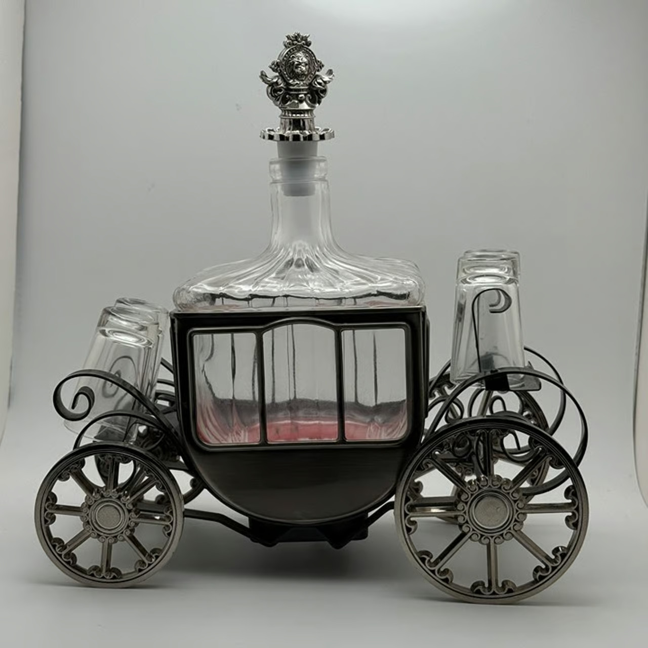 Vintage Fred Roberts Japan Musical Carriage Liquor Decanter Roll Out the Barrel