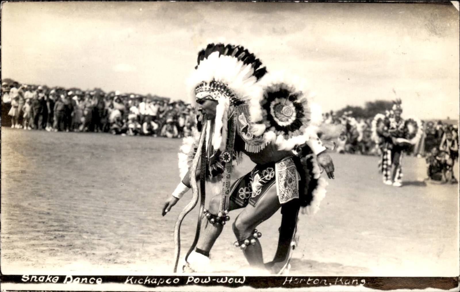 Horton Kansas Native Kickapoo Tribesman Snake Dance c1939-1950 Vintage Postcard
