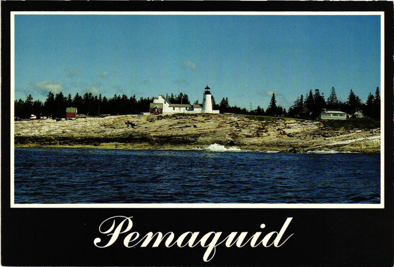 VTG Postcard Pemaquid Point Lighthouse Maine ME Coastal Ocean View.