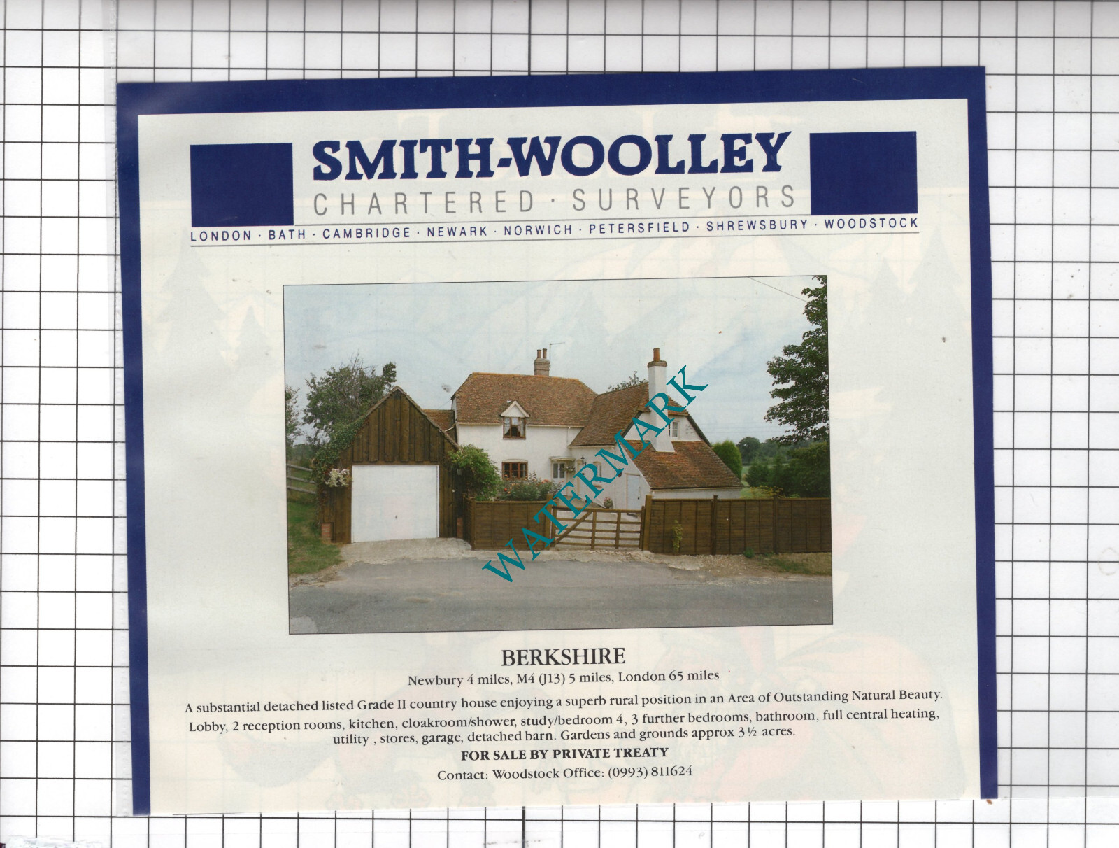 Newbury Berkshire House Sale Advert - 1990  Cutting