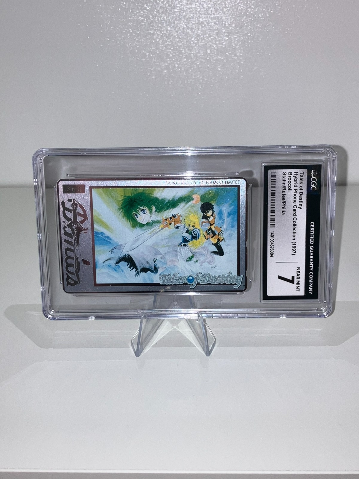 1997 Tales of Destiny Philia, Stan, Rutee Foil Telephone Card CGC 7 Near Mint