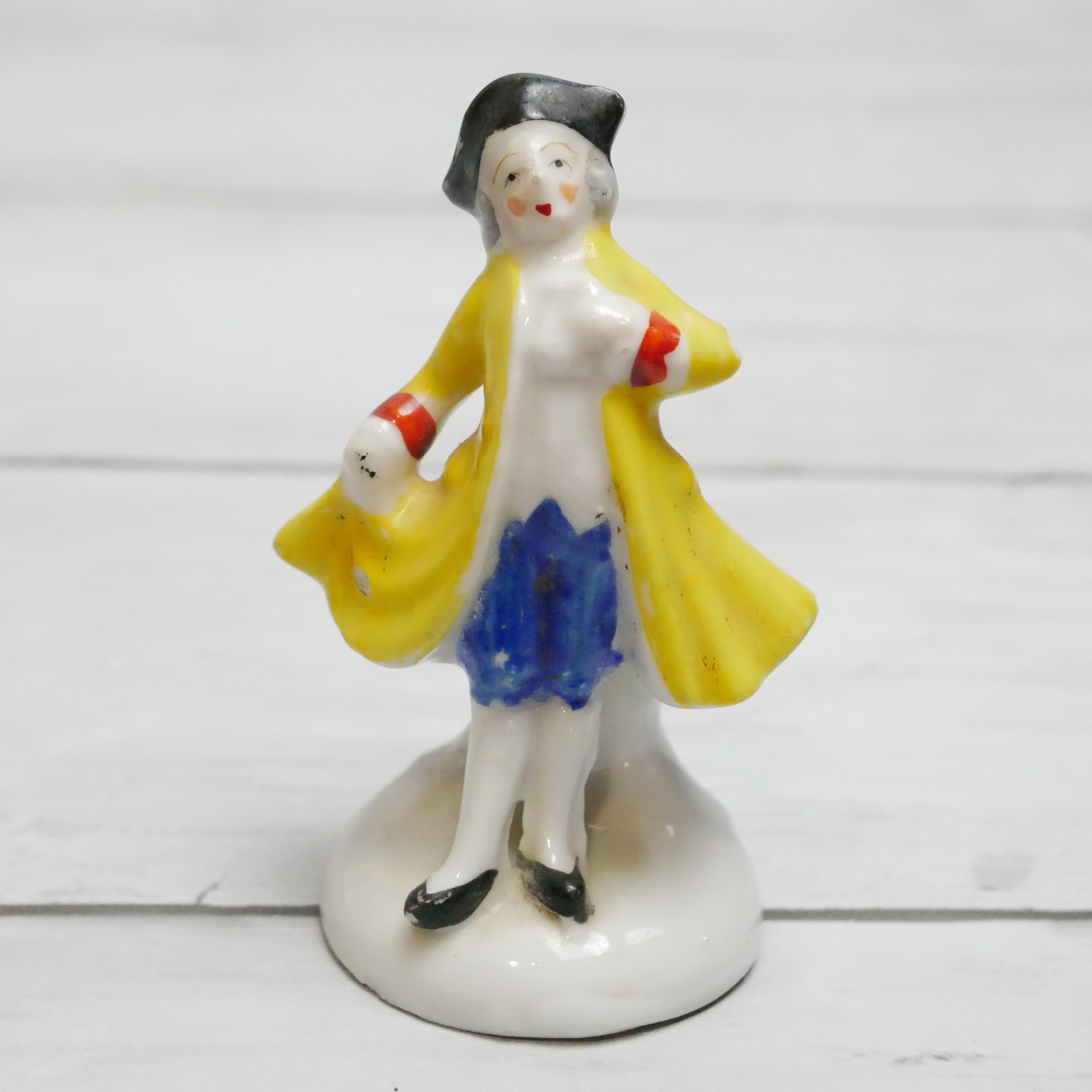 Vintage Ceramic Victorian Gentleman Figurine Japan Hand Painted Miniature