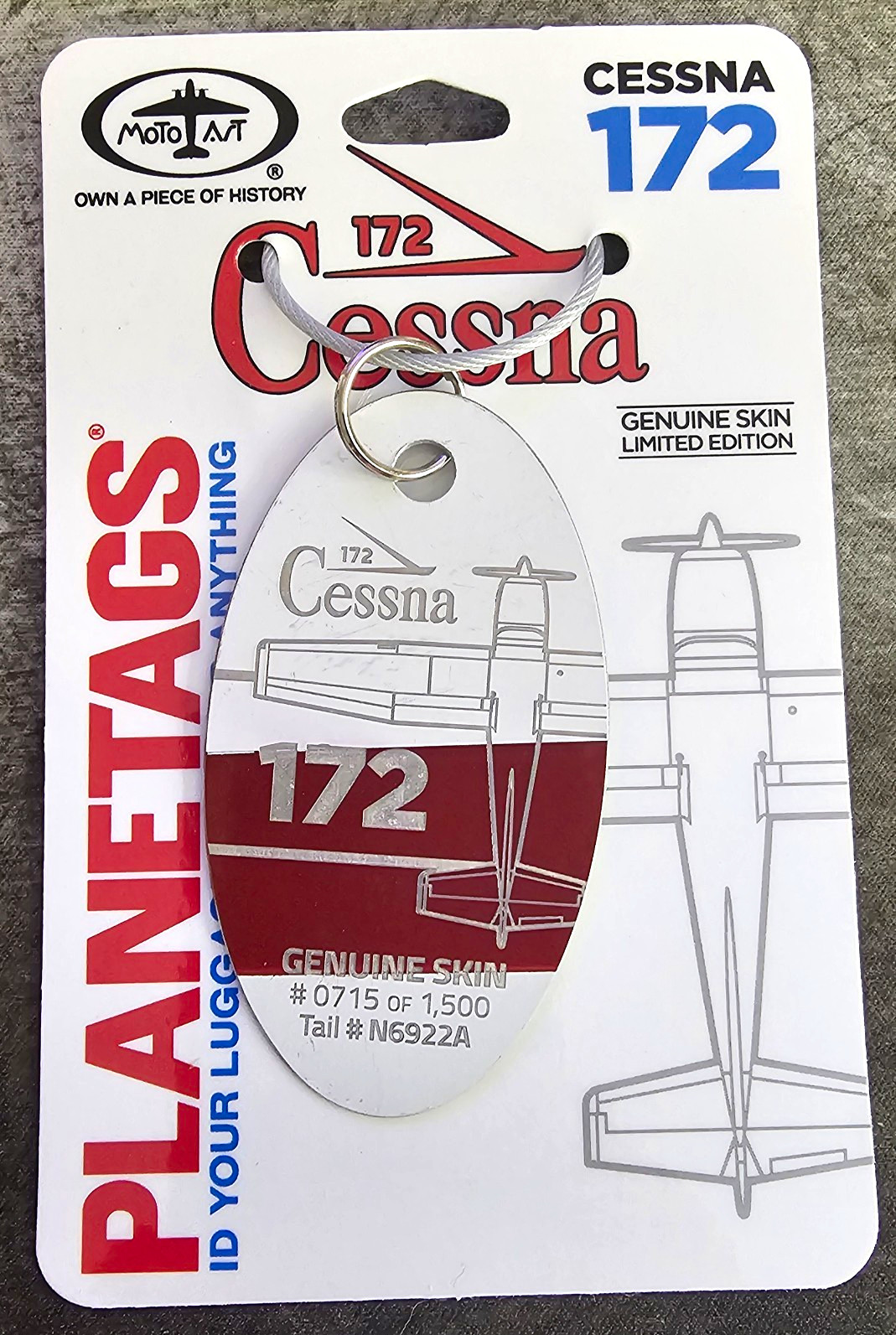 MotoArt PlaneTags Cessna 172 #0715/1500 N6922A Red/White Combo Rare and Sold Out MotoArt PlaneTags Cessna 172 #0715/1500 N6922A Red/White Combo Rare and Sold Out