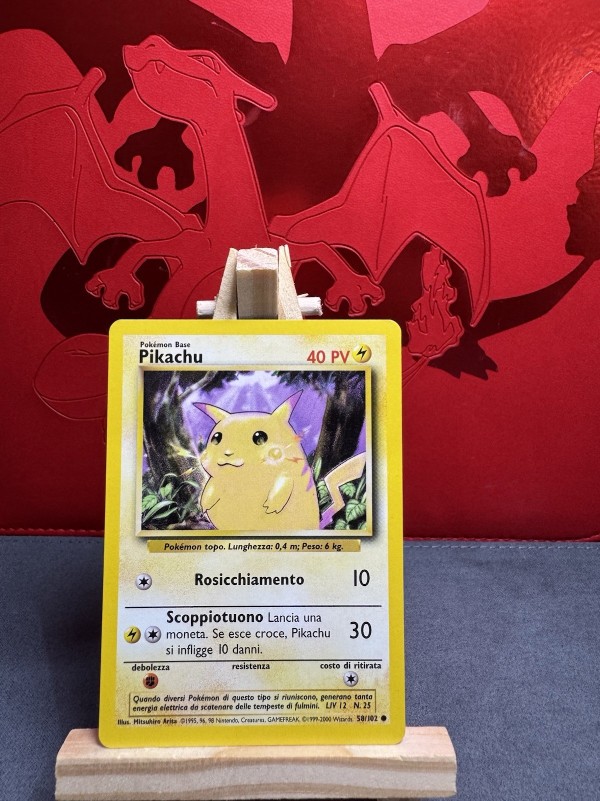 Pokémon TCG Pikachu 58/102 Base Set 1st edition ITALIAN Pokemon Card WOTC - LP Pokémon TCG Pikachu 58/102 Base Set 1st edition ITALIAN Pokemon Card WOTC - LP