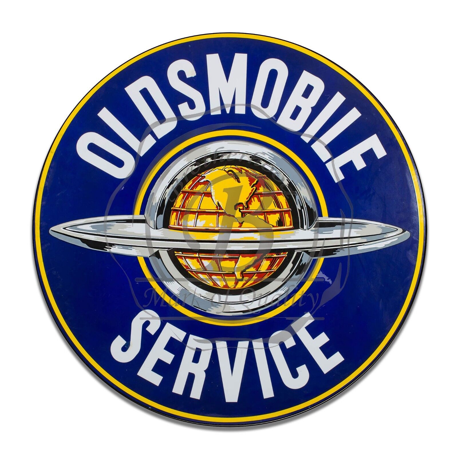 Vintage Oldsmobile Emblem Service Design Reproduction Circle Aluminum Sign