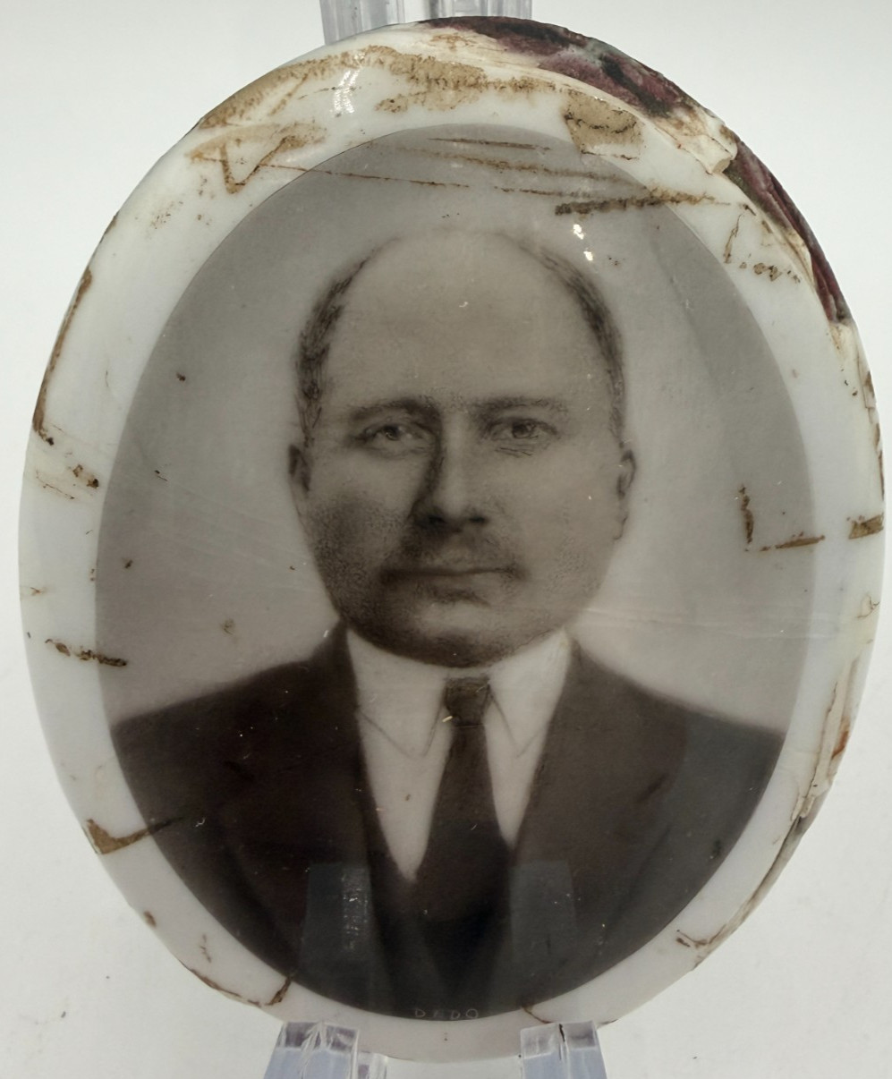 Rare Antique J.A. Dedouch Photoceramic Dedo Photo Grave Marker Oak Park Illinois Rare Antique J.A. Dedouch Photoceramic Dedo Photo Grave Marker Oak Park Illinois