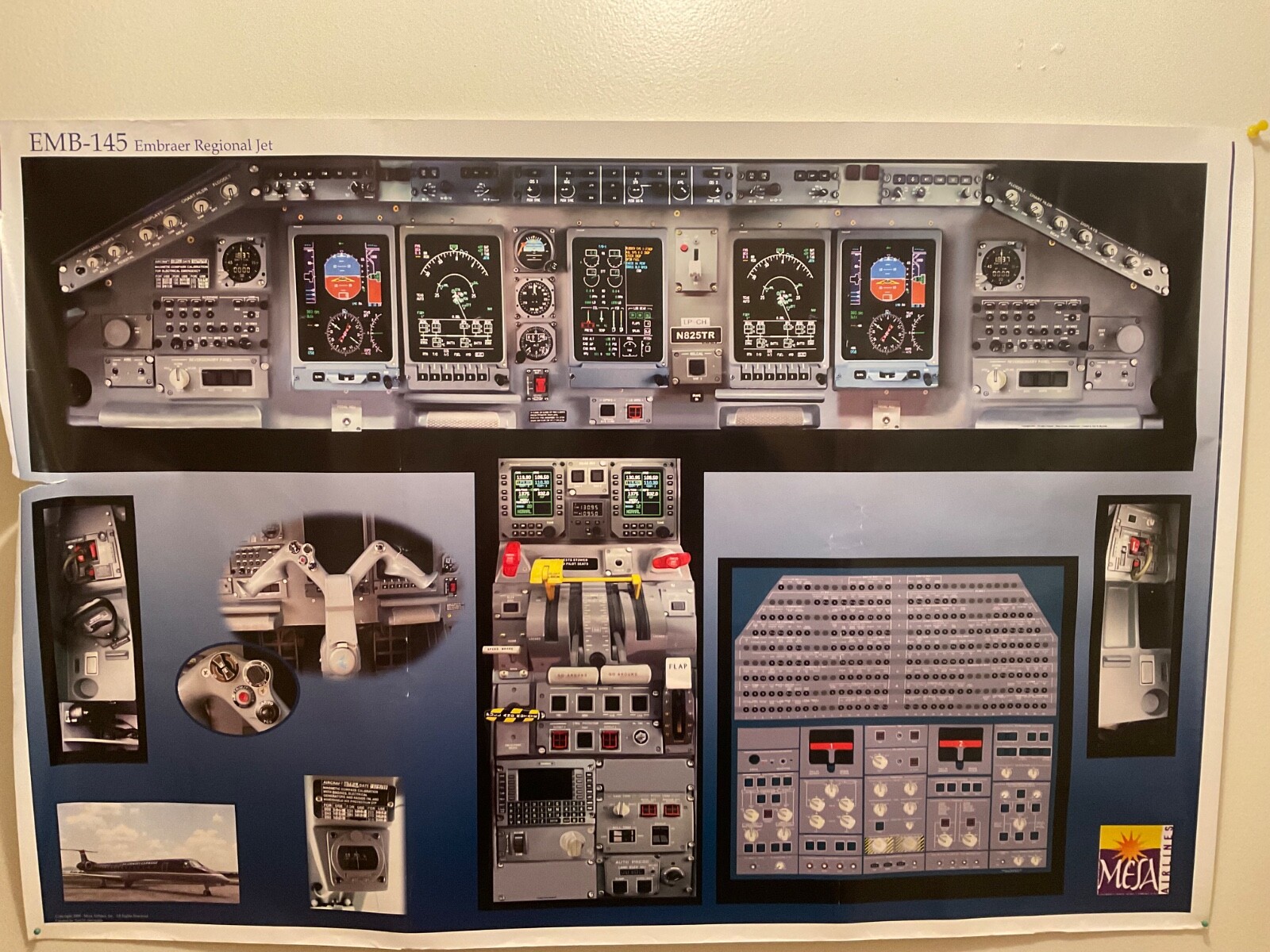 Embraer Emb 145  Training Cockpit Poster 24 in × 36 in