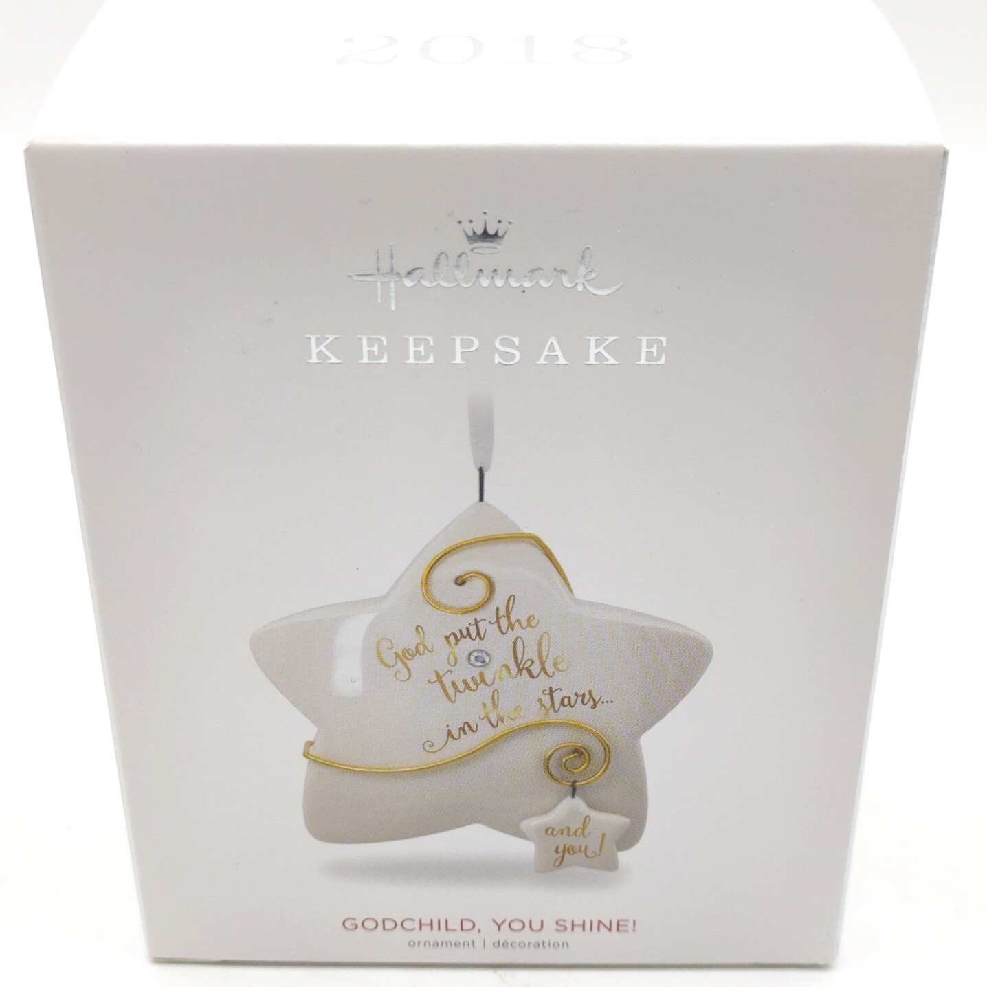 Hallmark 2018 Godchild You Shine Porcelain Ornament New 
