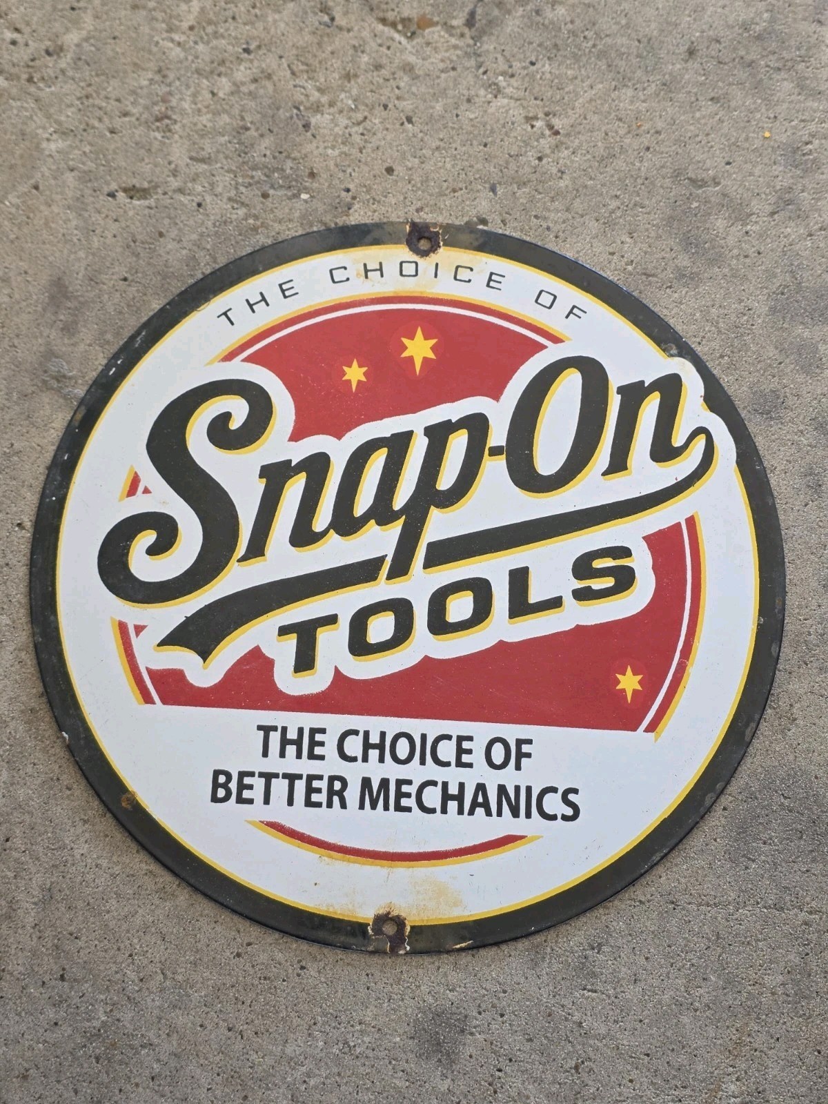 VINTAGE SNAP-ON TOOLS PORCELAIN SIGN THE CHOICE OF BETTER MECHANICS 12