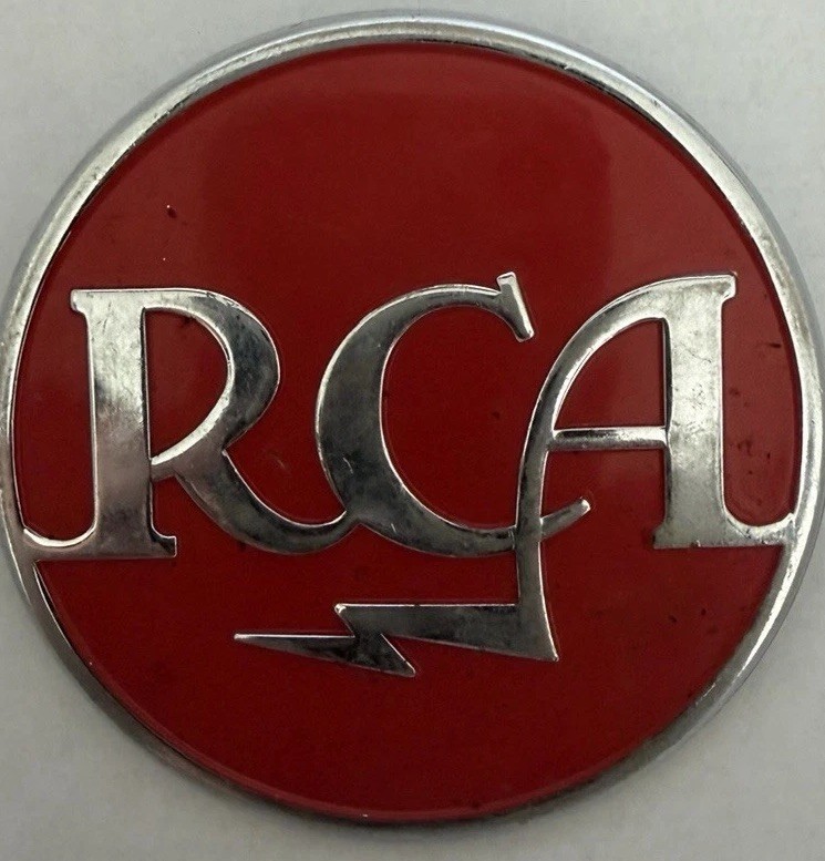 Vintage RCA Metal Equipment Badge 3 1/4\