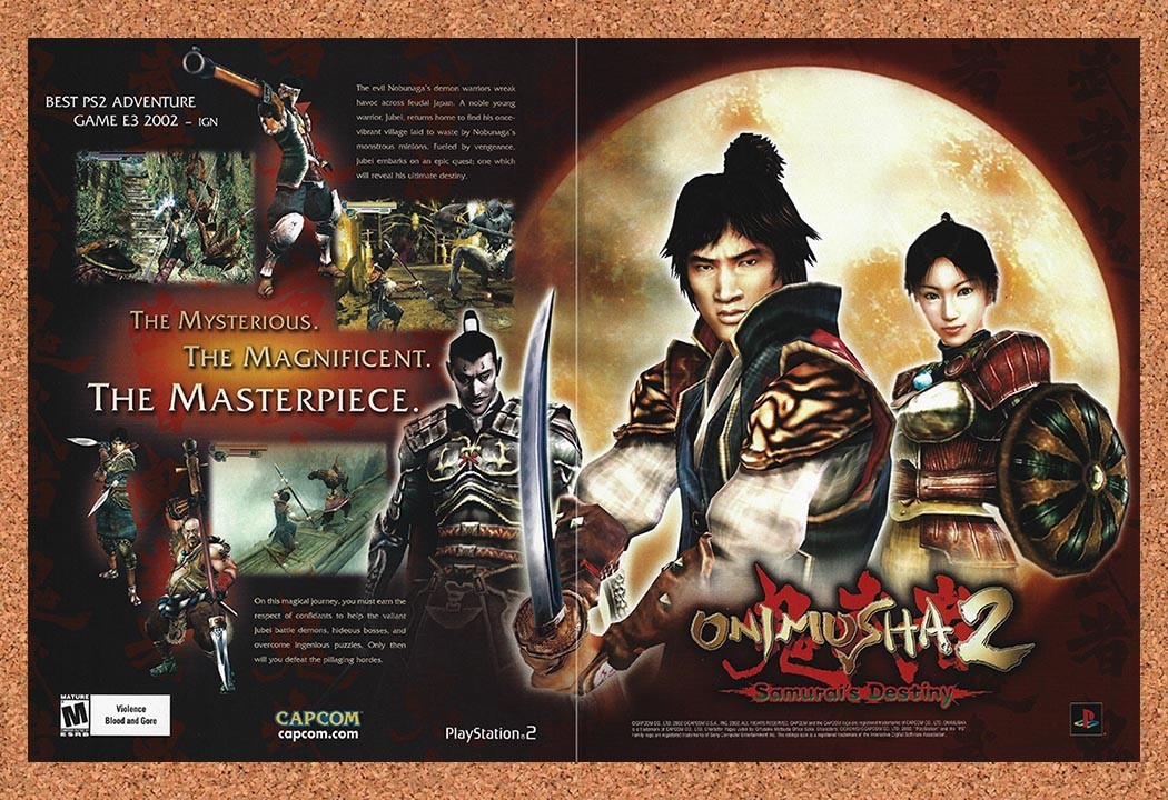 2002 Onimusha 2 Samurais Destiny PS2 Original Advertisement / Retro Promo v2
