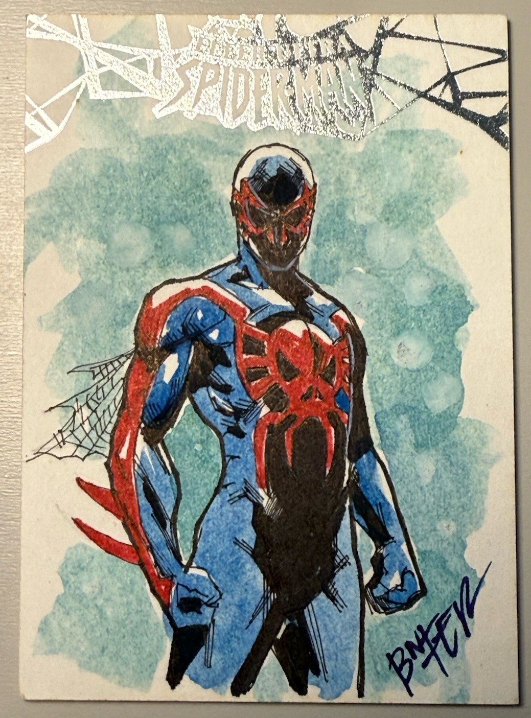 2017 Fleer Ultra Spider-Man 2099 1/1 Original Sketch Card BNFER Artist Marvel