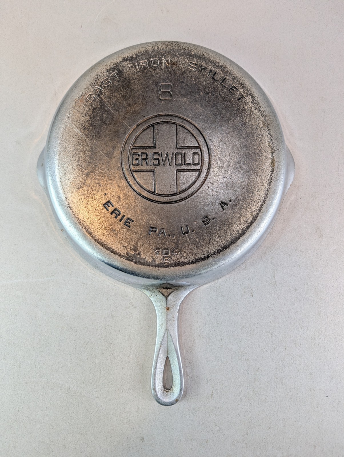 Griswold No 8 Chrome Plated Cast Iron Skillet Block Logo 704 S Erie PA USA Griswold No 8 Chrome Plated Cast Iron Skillet Block Logo 704 S Erie PA USA
