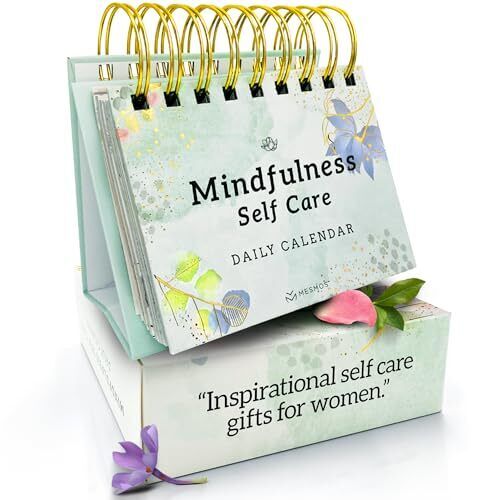  366 Daily Mindfulness Affirmation Quotes, Perpetual Desk Watercolor Green