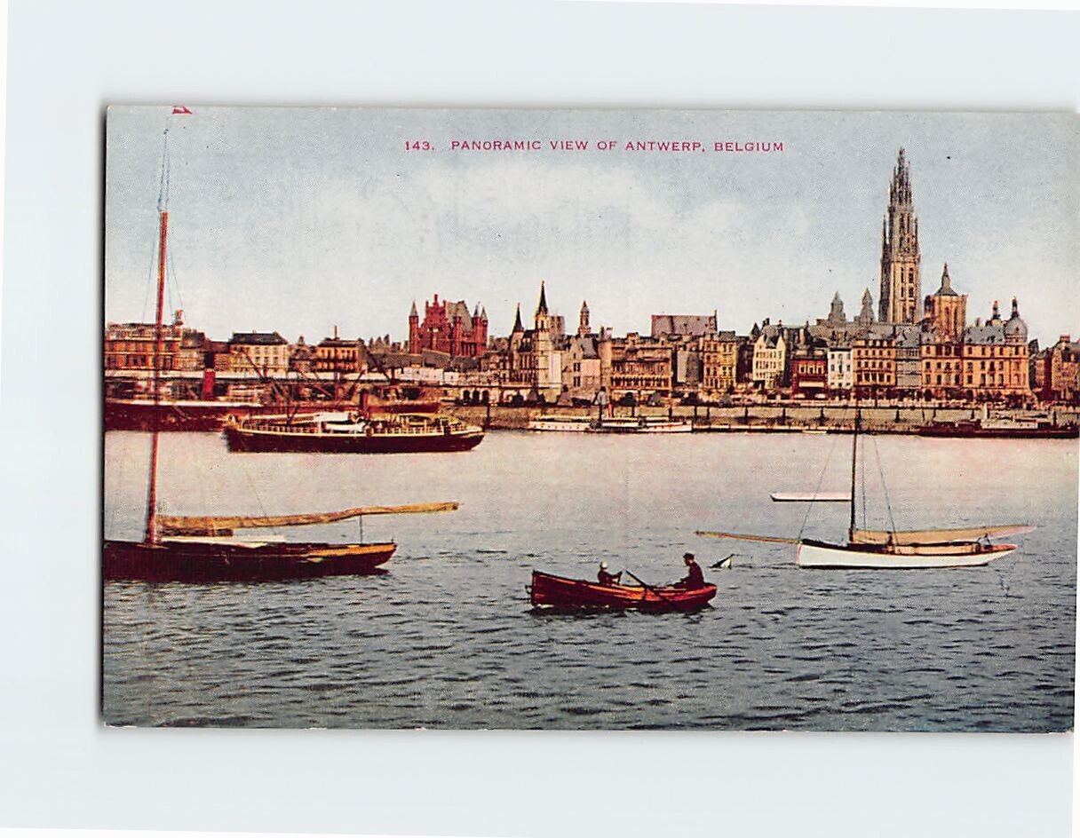 Postcard Panoramic View Of Antwerp Belgium