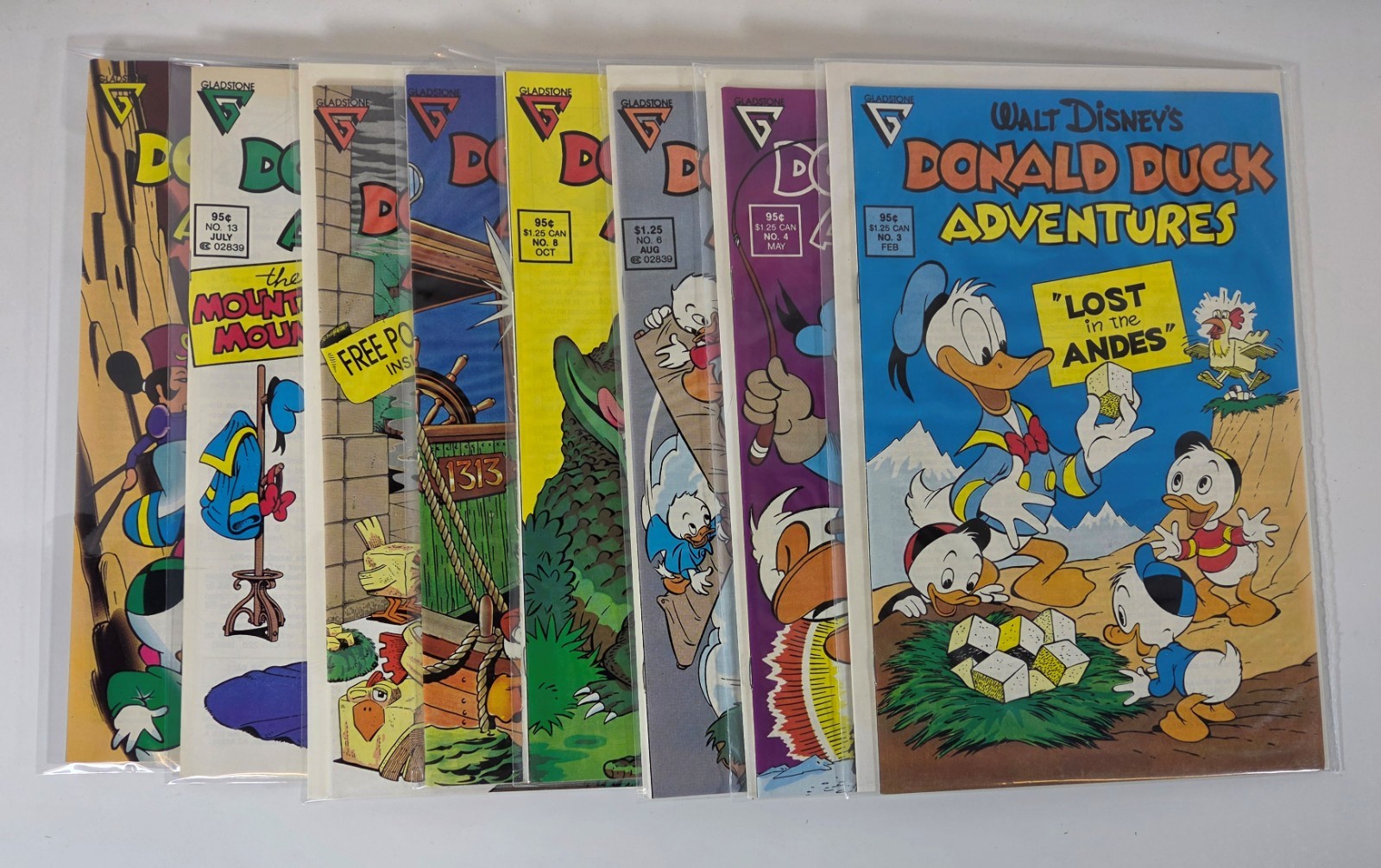 Walt Disney\'s Donald Duck Adventures Lot of 8 ~ #3-4,6,8-9,12,13,17  ~ Gladstone