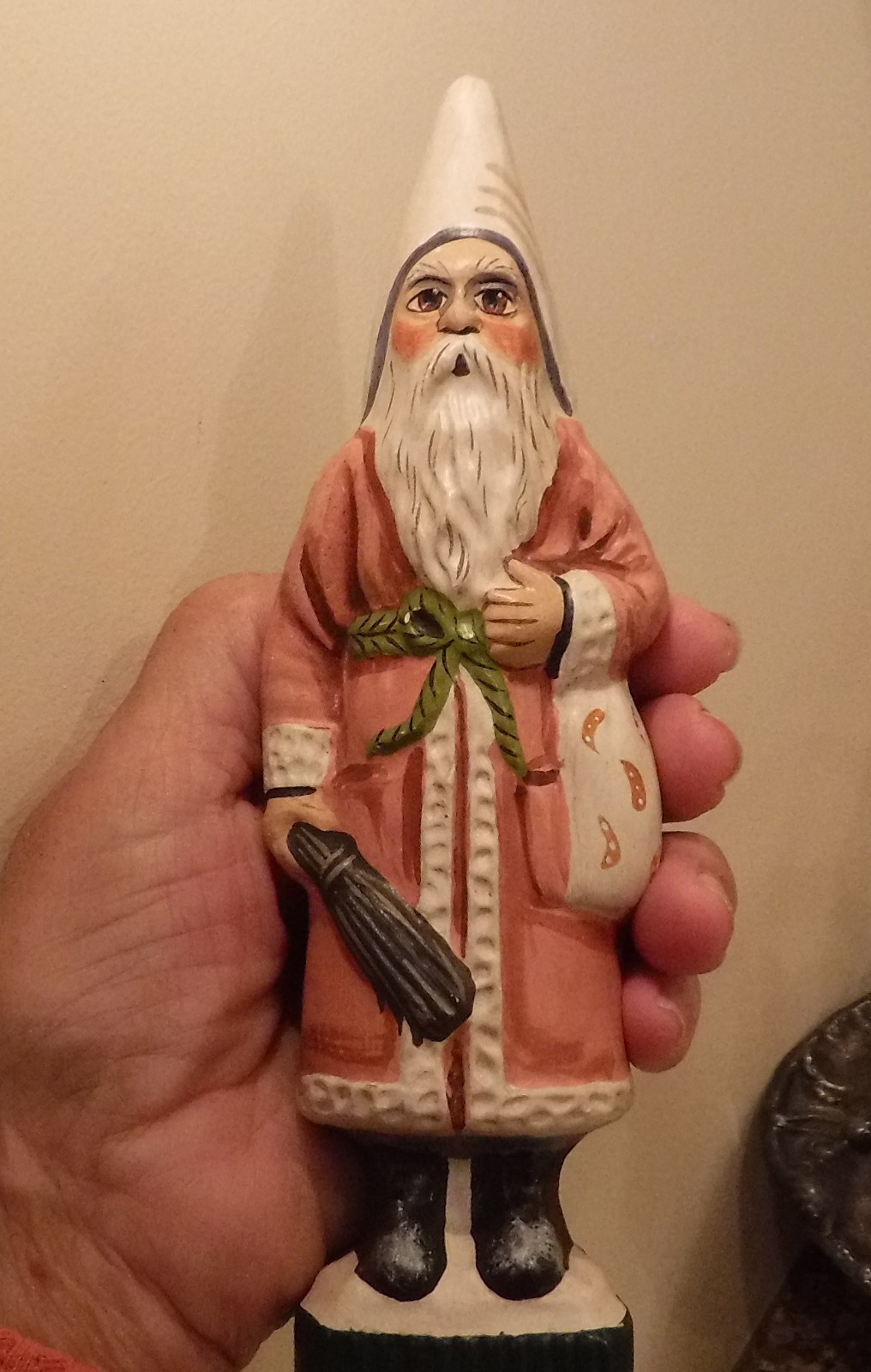 VAILLANCOURT 1994 Country Home Santa's Club Santa Chalkware Christmas Figure 347