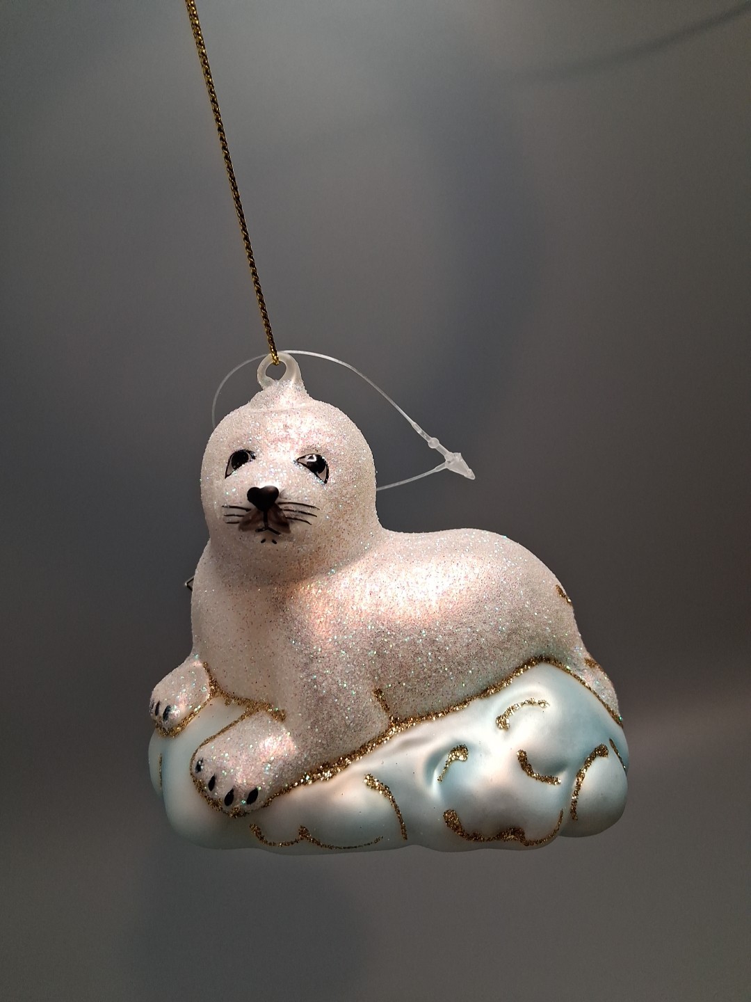 Margaret Cobane Baby Harp Seal Classic Glass Christmas Ornament New NWT