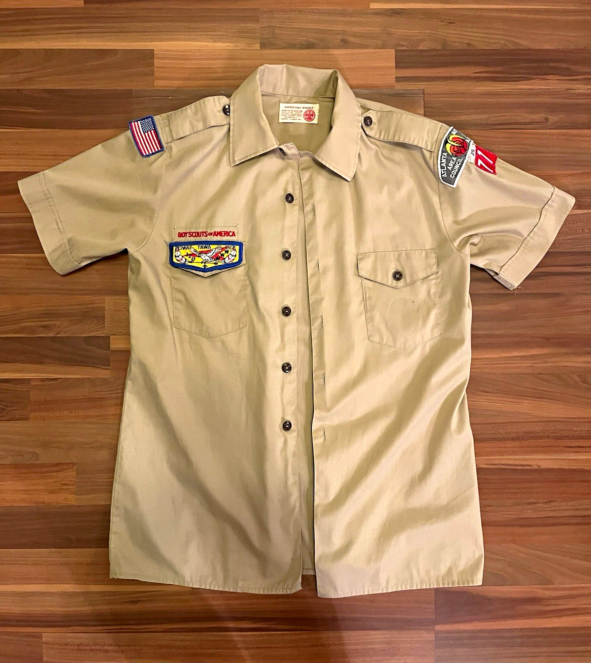 Vintage BSA Boy Scouts Uniform Shirt Tawa Lodge 129 Atlanta Council OA Patches Vintage BSA Boy Scouts Uniform Shirt Tawa Lodge 129 Atlanta Council OA Patches