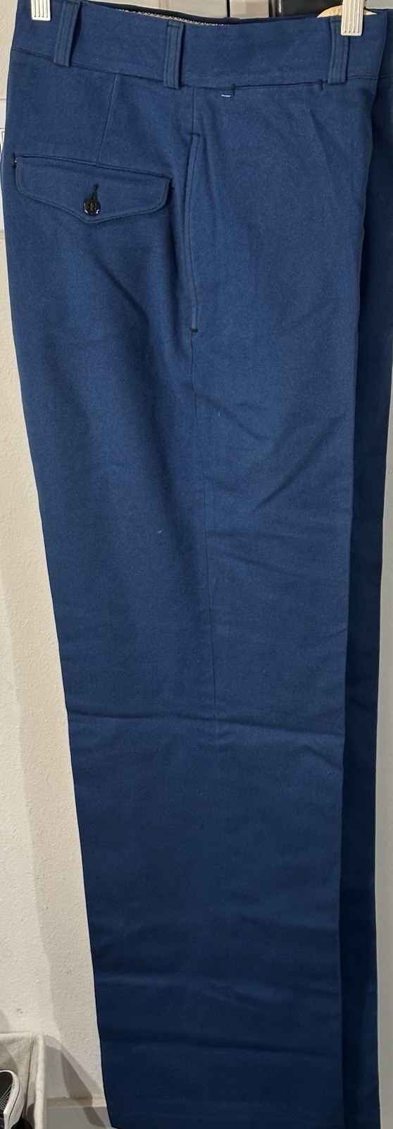 Pair Blue Kersey Pants W/Watch Pocket Belt Loops - Possibly  WW2 ? Clean