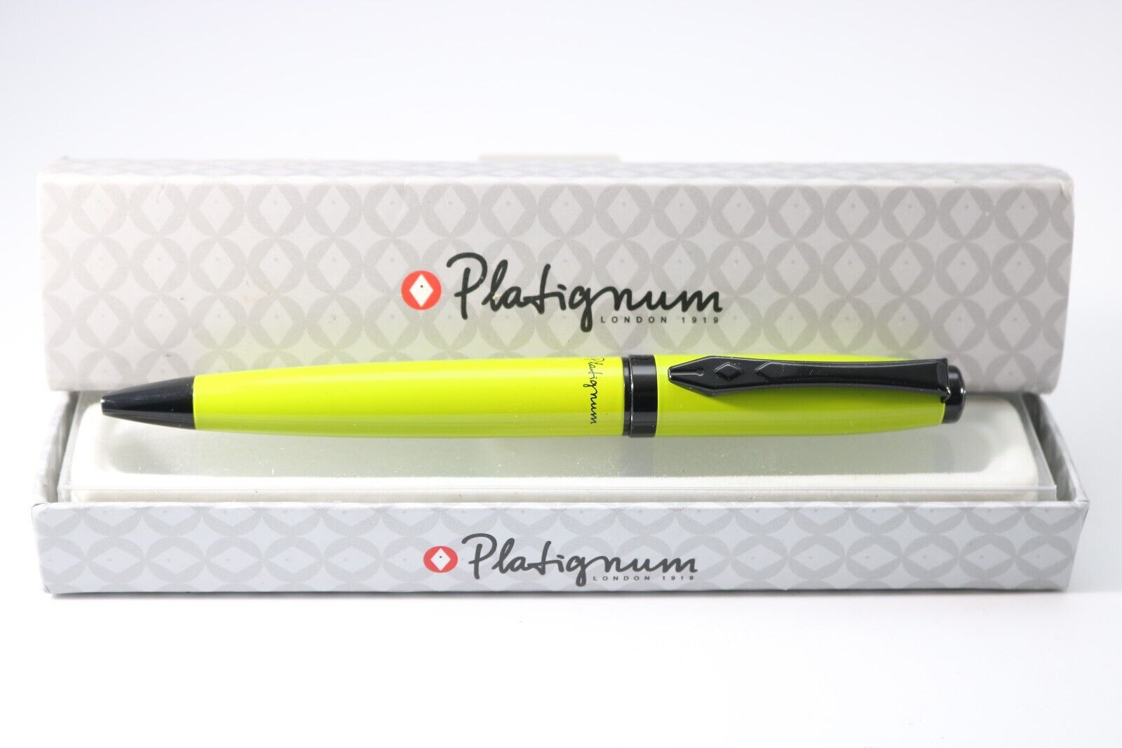 Vintage Platignum Studio Lime Green Ballpoint Pen, (Cased)
