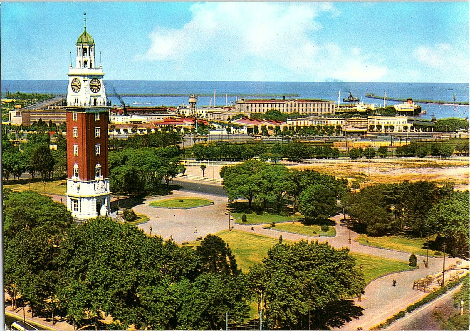 Postcard Argentina Buenos Aires Tower And Port Scene 