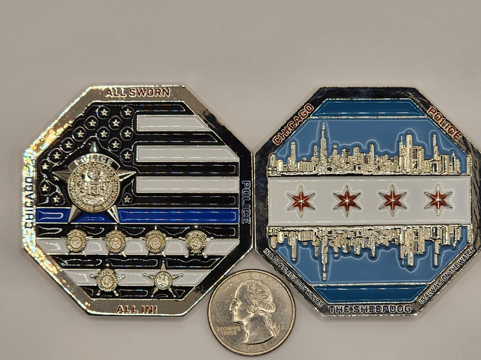 Challenge / Trading Coin Chicago Police Blue City Coin