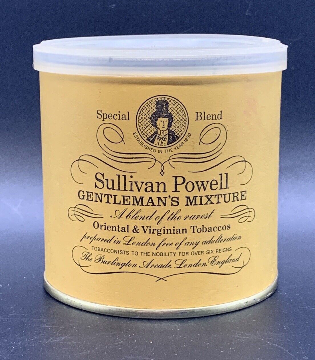 Vintage Sullivan Powell Gentleman’s Mixture Tin 2 Ounces Rare Paper Label