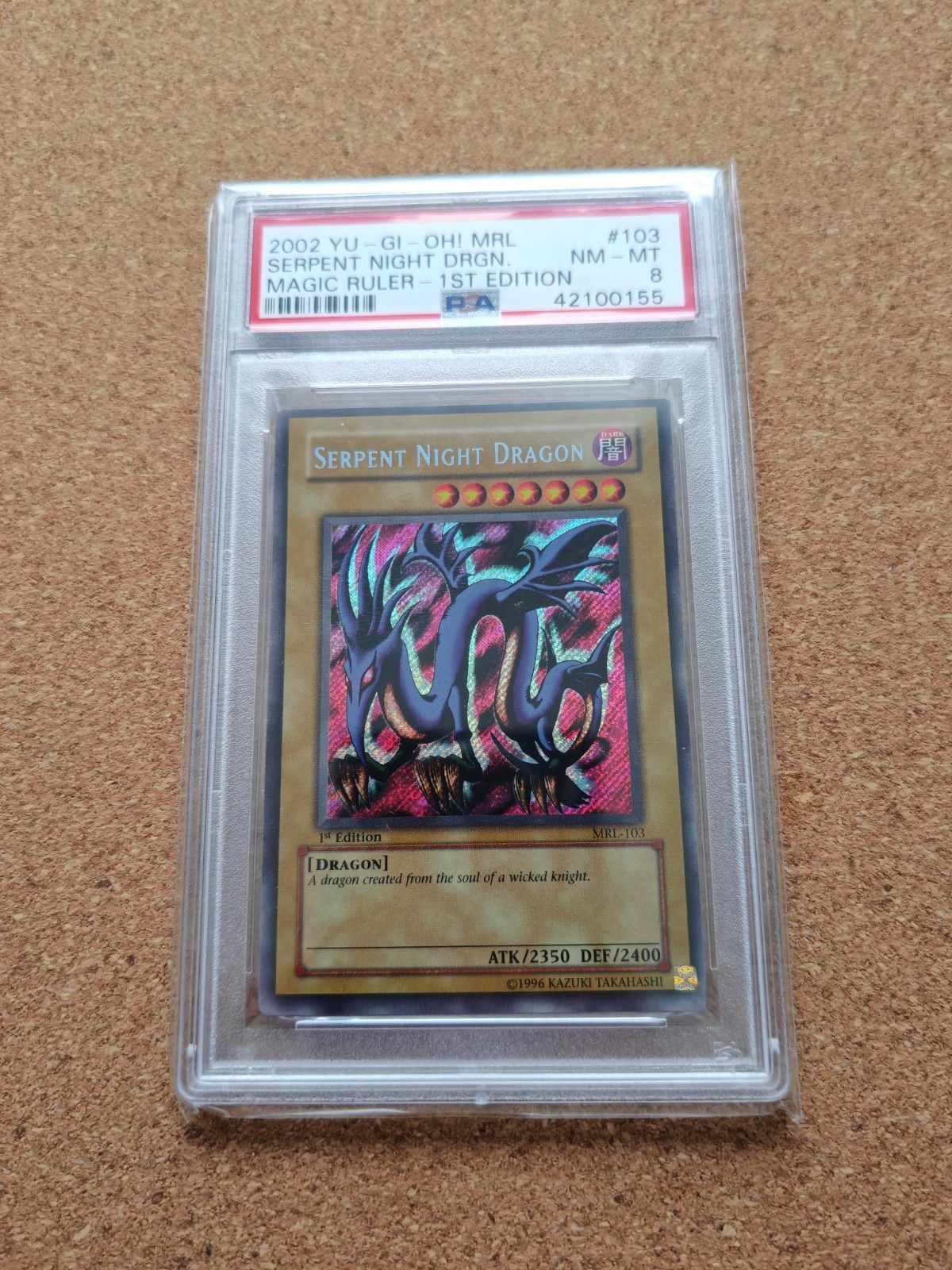 2002 Yu-Gi-Oh Magic Ruler 1st Edition MRL-103 Serpent Night Dragon PSA 8 Vintage
