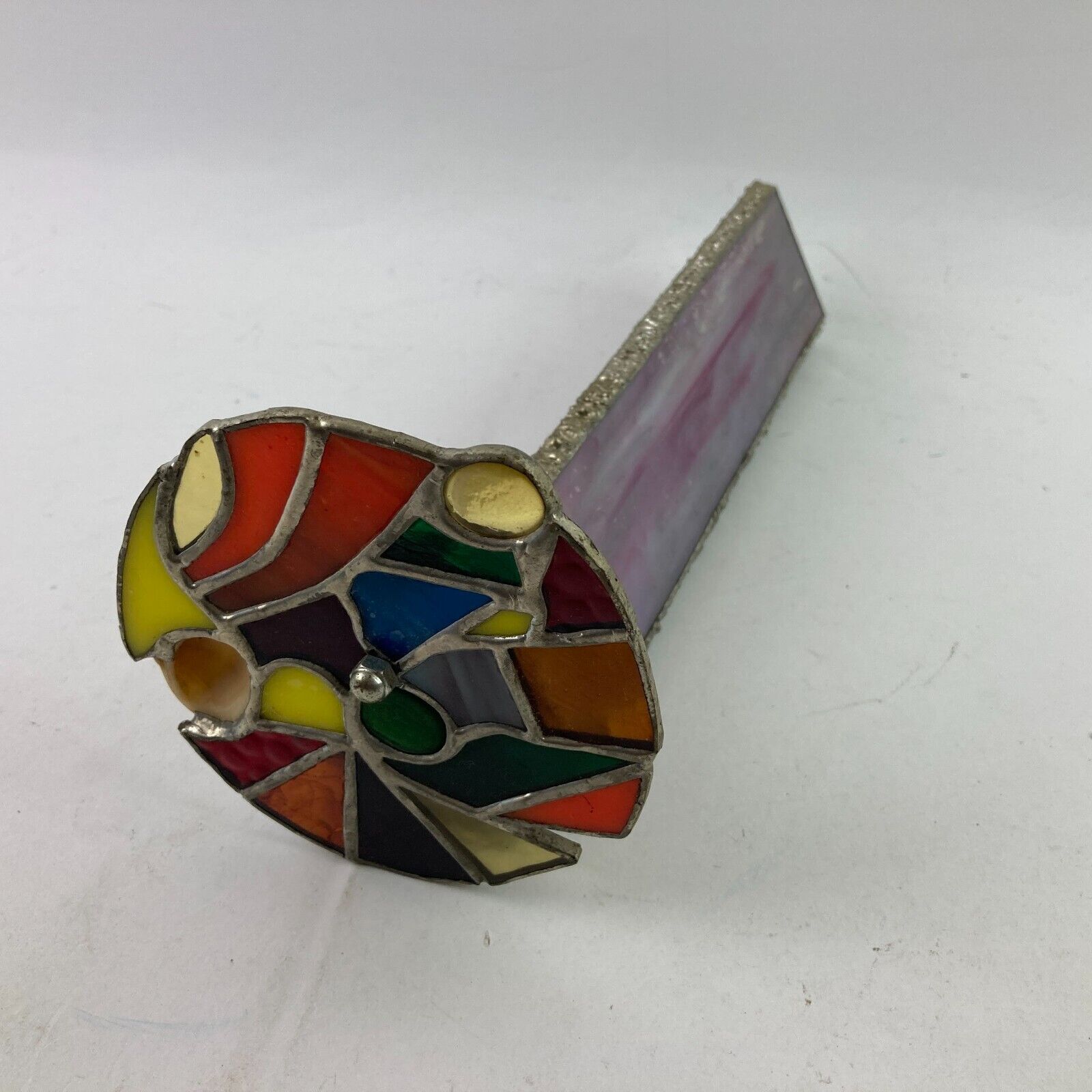 Stained Glass Kaleidoscope Triangular Handcrafted 11