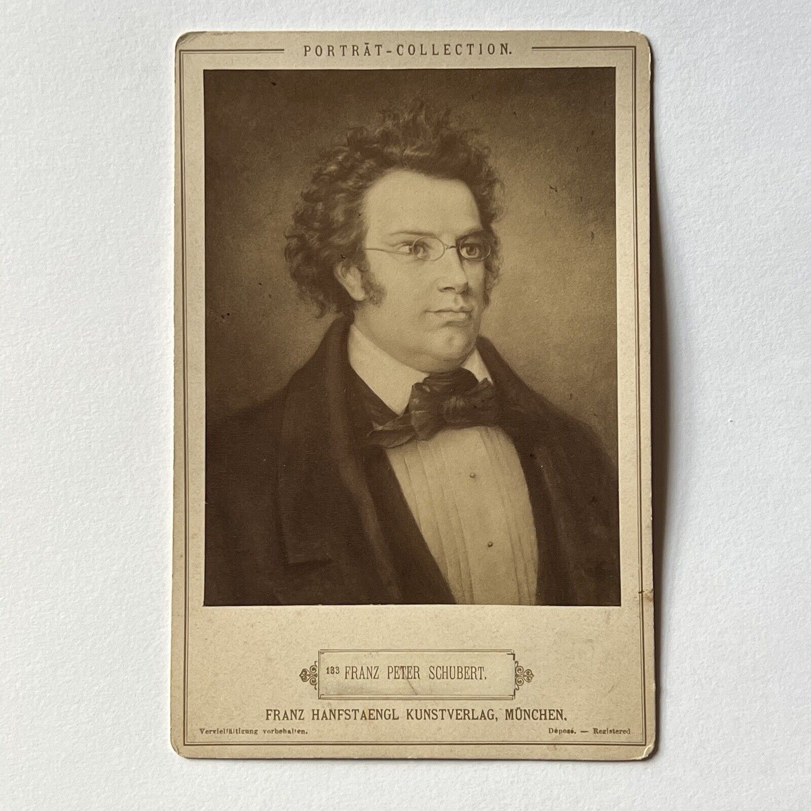 Antique Cabinet Card Photograph Of Painting Composer Franz Schubert Great Note