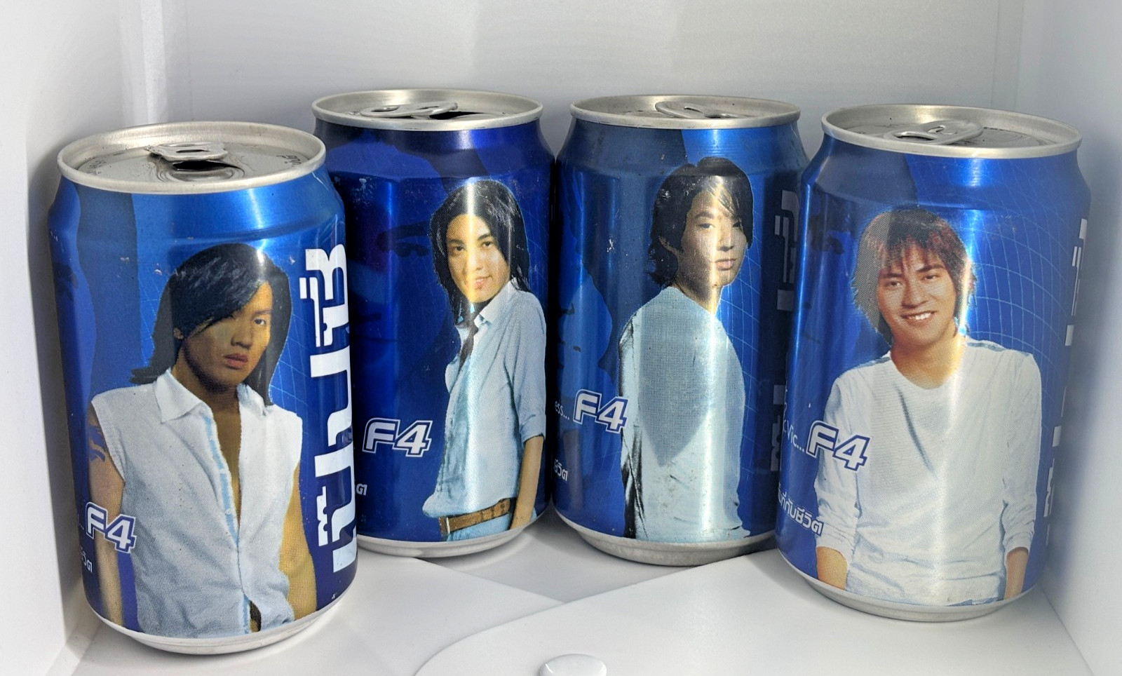 4x Pepsi Meteor Garden F4 Taiwanese 325ml CAN set 2003 Thailand soda cola