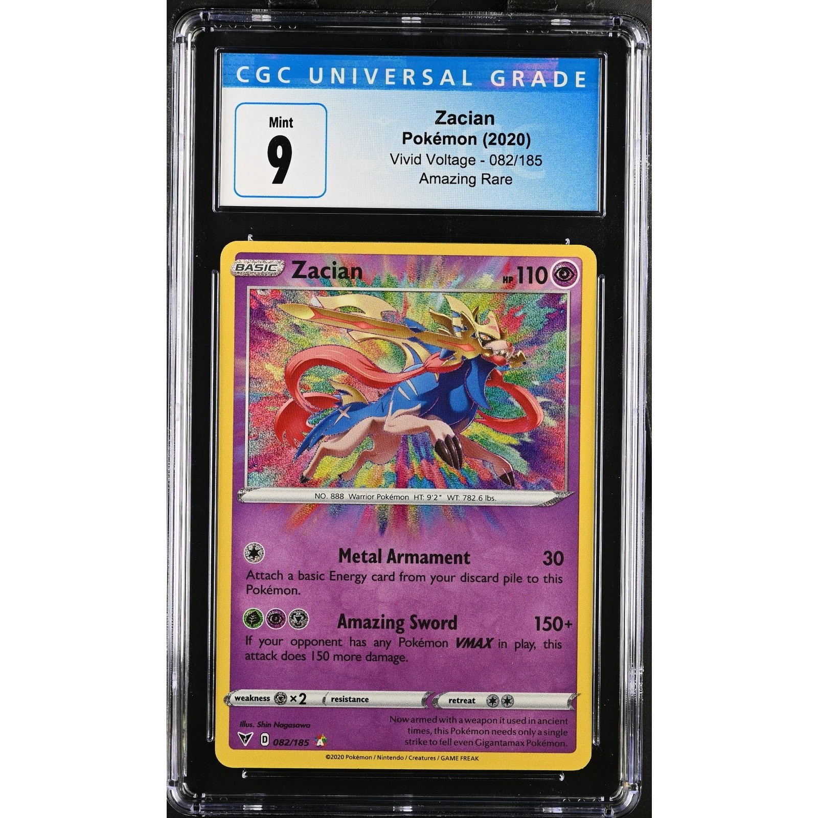 Pokémon Vivid Voltage Zacian 082/185 2020 CGC 9