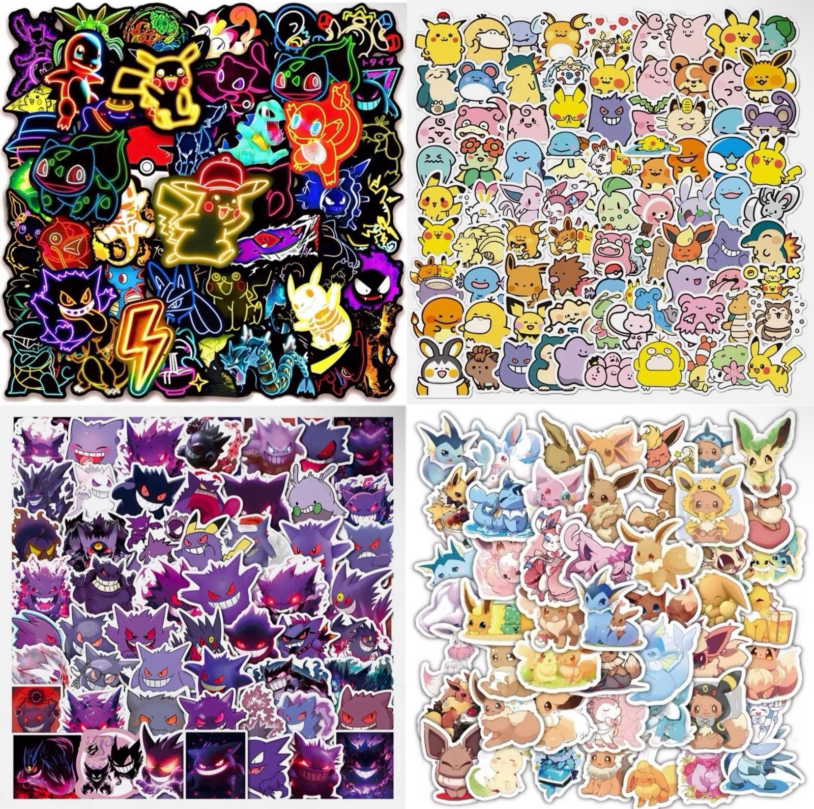 210 Pokemon Stickers Graffiti Set Ditto Eyes Set Gengar Set Eevee & Eeveelutions
