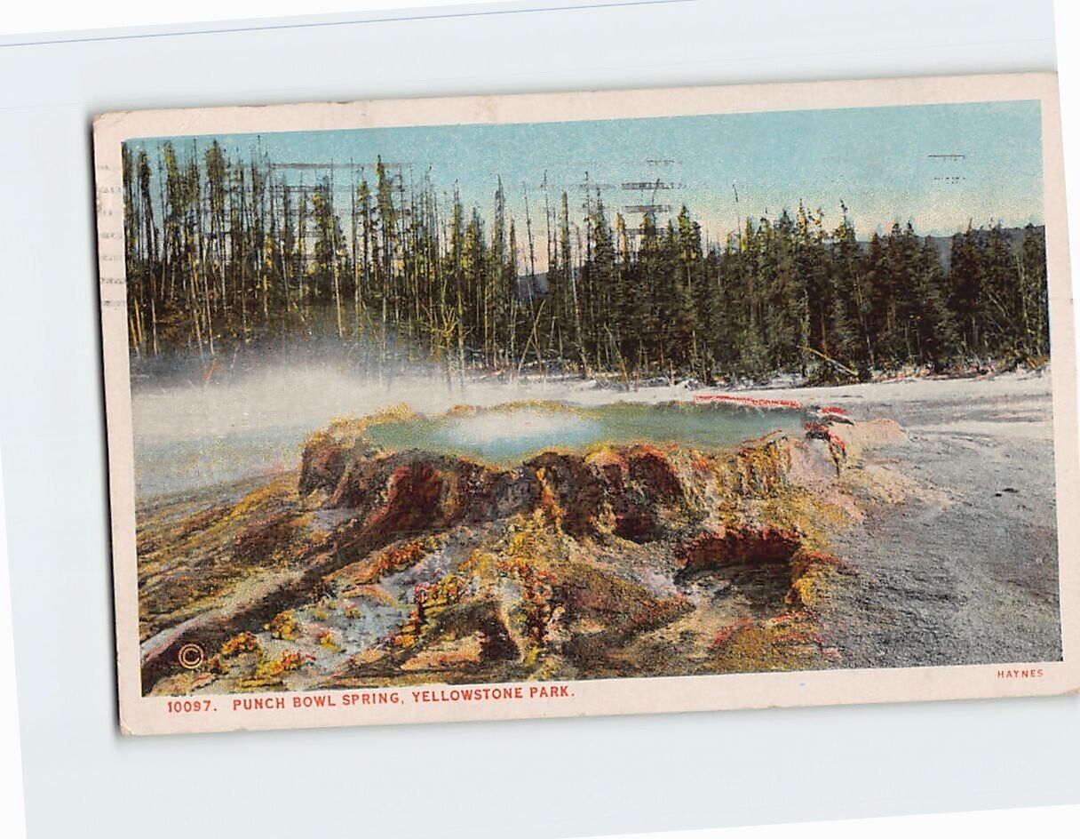 Postcard Punch Bowl Spring Yellowstone Park Wyoming USA