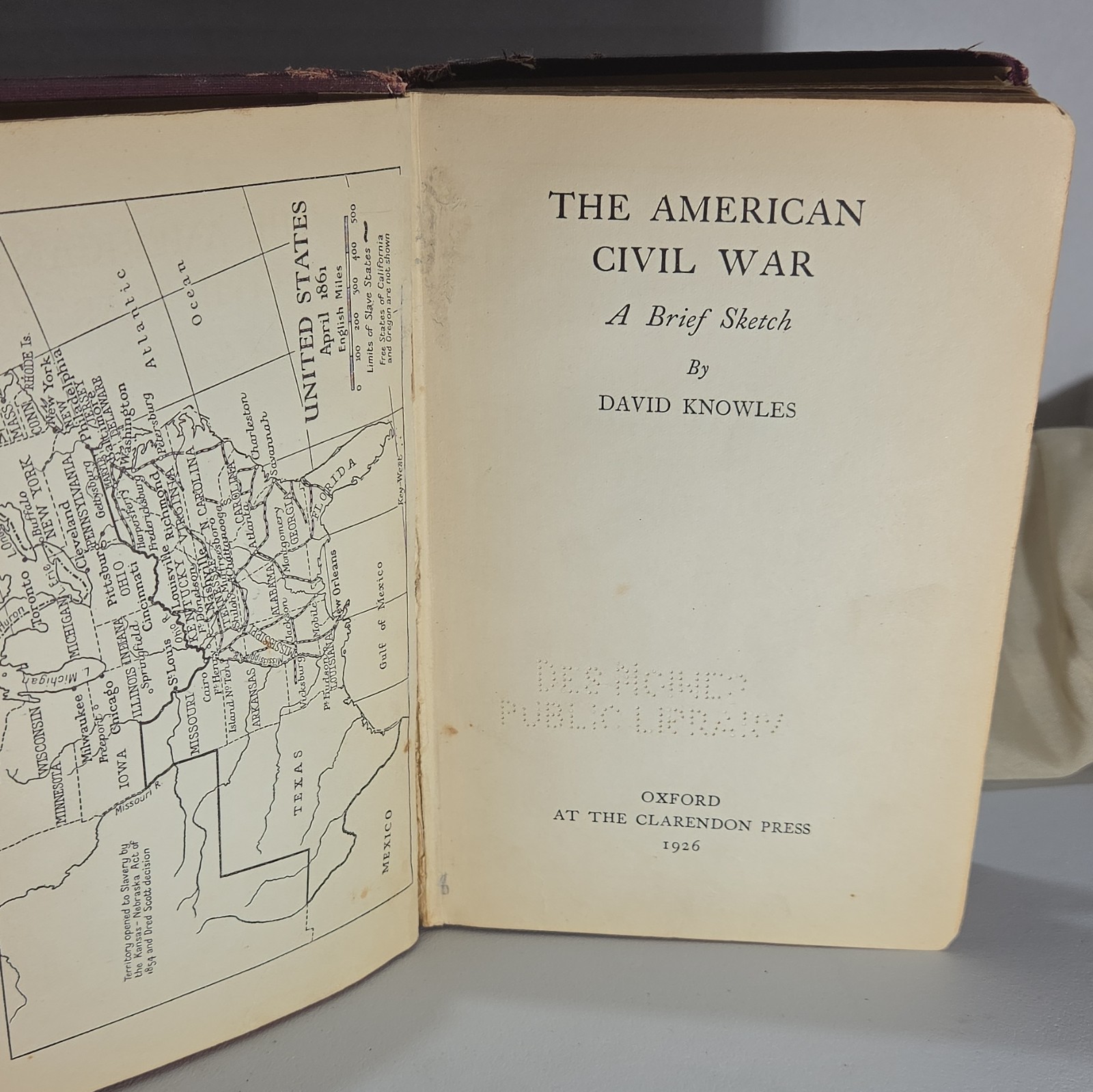 David Knowles The American Civil War: A Brief Sketch Clarendon Press 1945