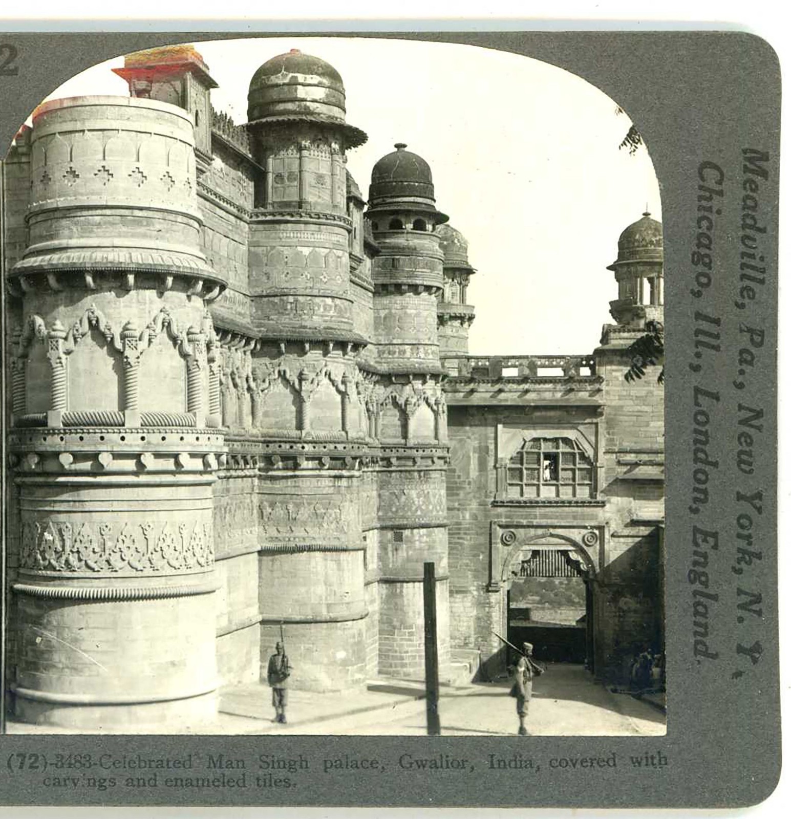Celebrated Man Singh Palace Gwalior India Keystone Stereoview 
