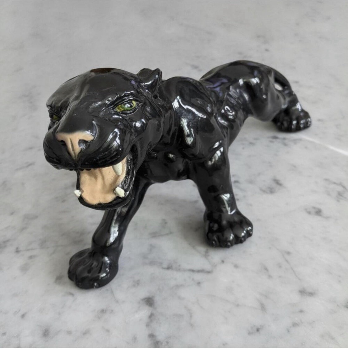 Vintage Marwal Black Panther Chalkware Statue - Rare Large 24