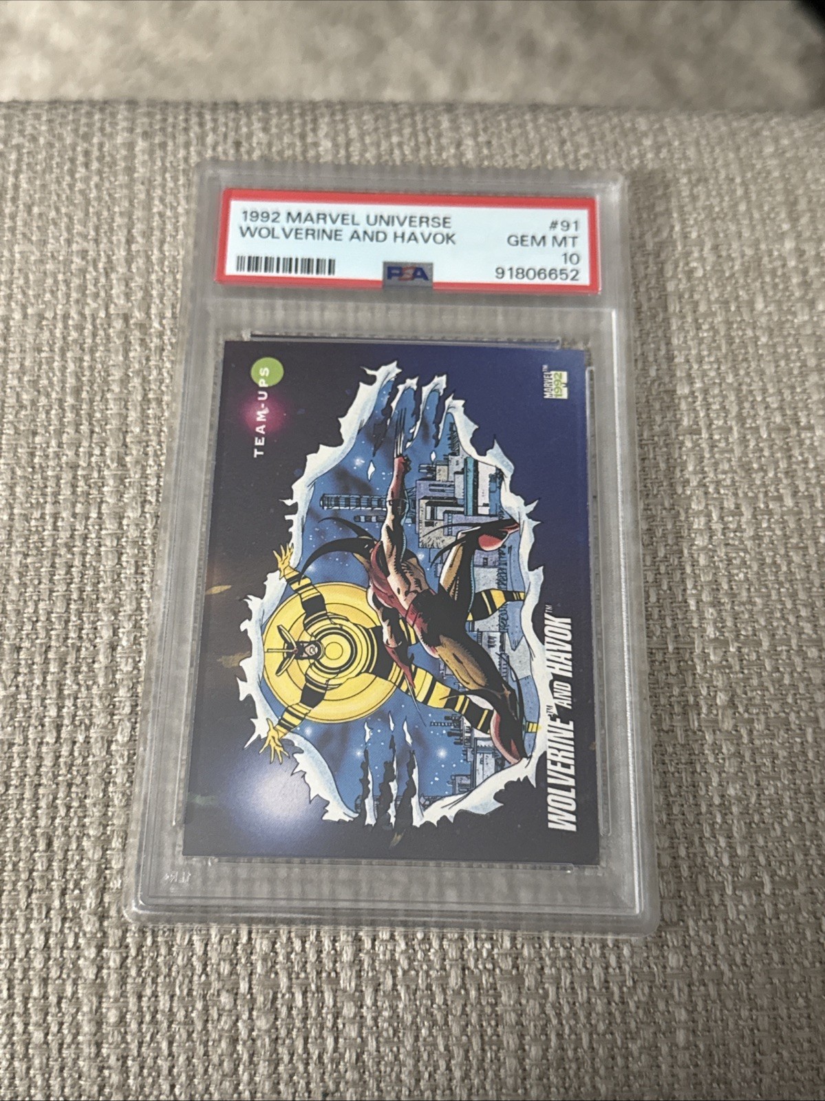 1992 Marvel Universe Wolverine and Havok #91 PSA 10 GEM MINT