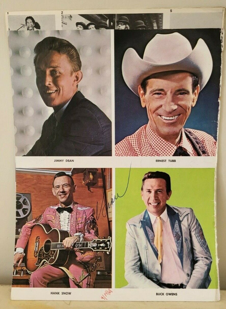 HANK SNOW COUNTRY MUSIC LEGEND SIGNED AUTOGRAPHED 8X10 MAGAZINE PHOTO PAGE RARE