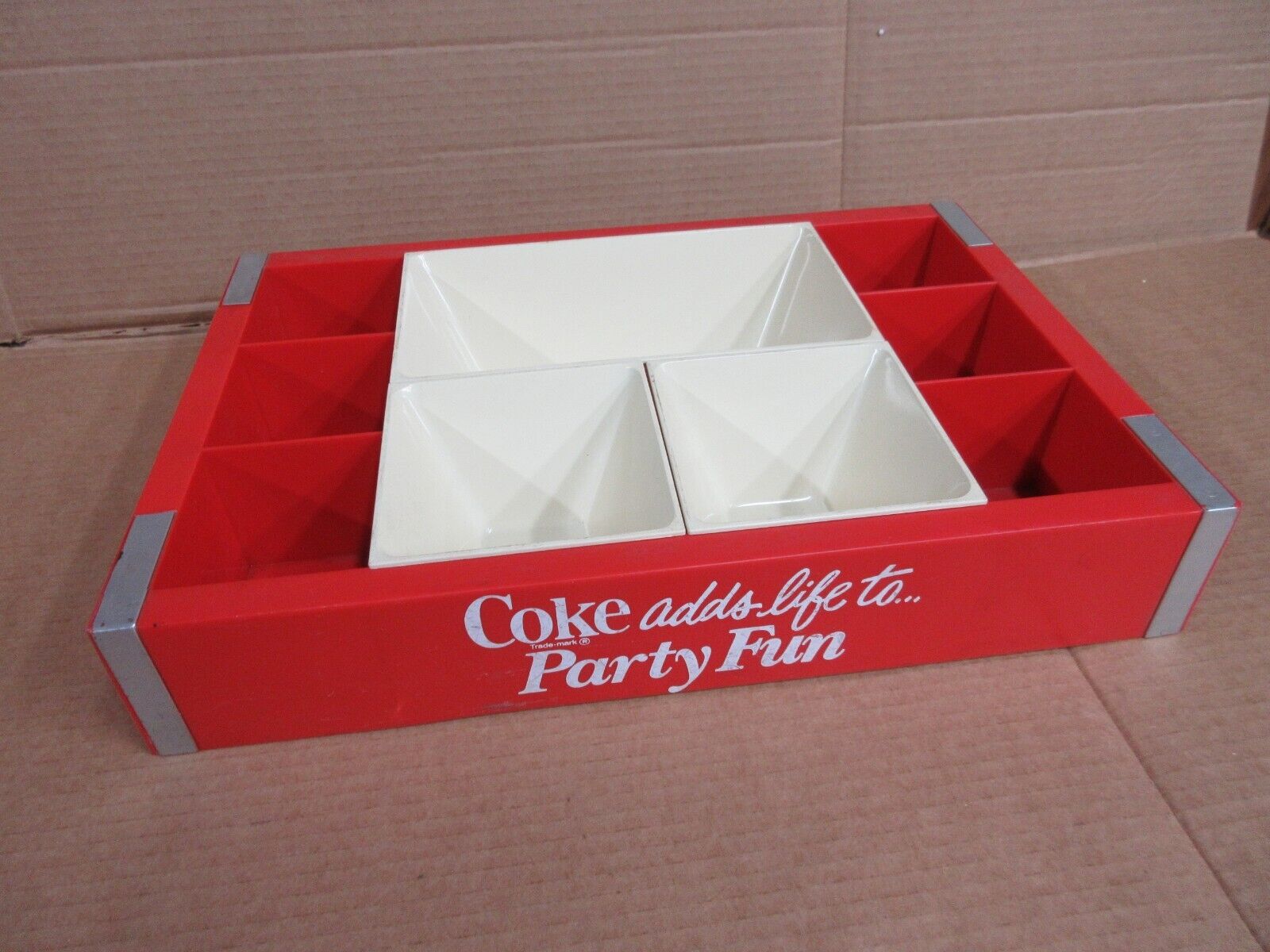Vintage Coke Adds Life To Party Fun Divided Snack Drink Serving Tray